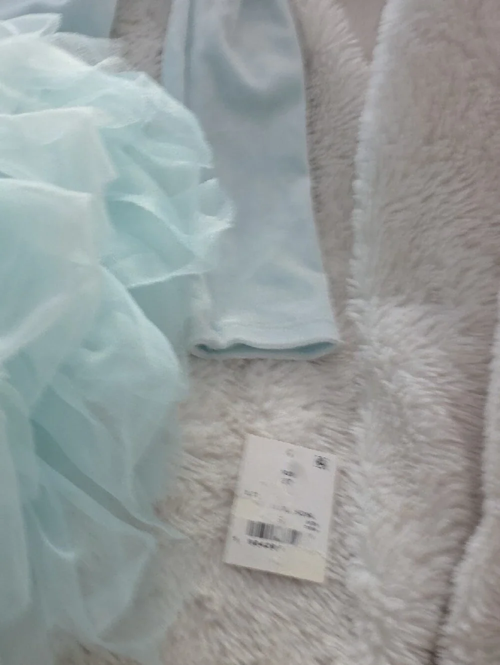 H&M Bluey And Bingo  Light Aqua Ruffle Tutu Dress with Cartoon Front Characters
